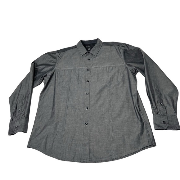 INC International Concepts Dark Grey Button Down Long Sleeve Men's Shirt Size L - Picture 4 of 16